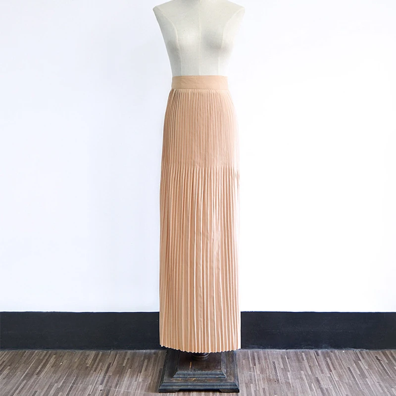 2019 мусульманская модная юбка большого размера однотонная плиссированная с