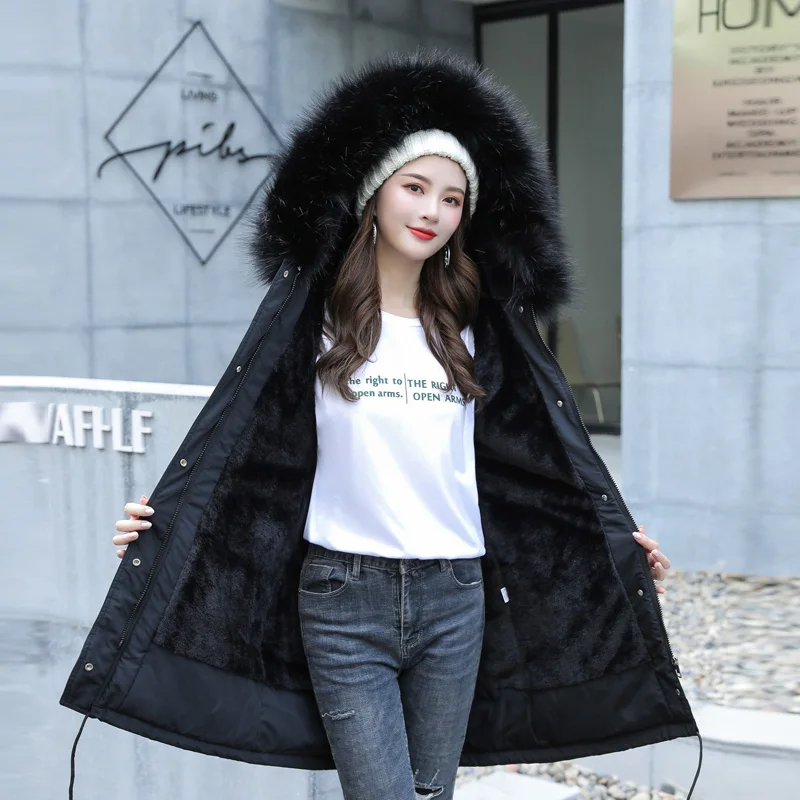 Женское зимнее пальто с большими карманами размеры до 6XL | Женская одежда