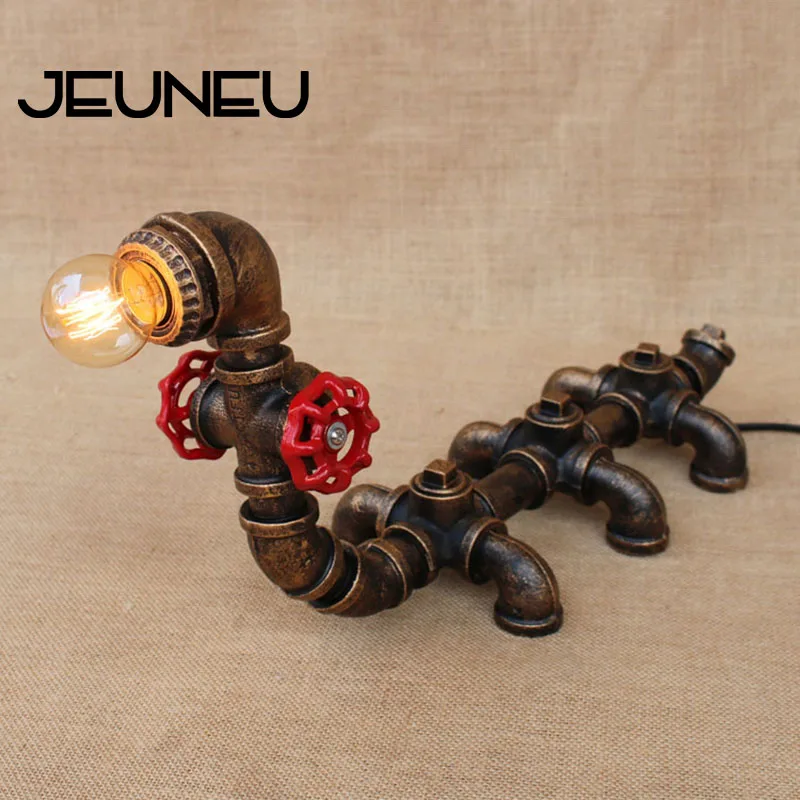 Винтажная настольная лампа в стиле ретро светодиодные лампы E27 коричневая