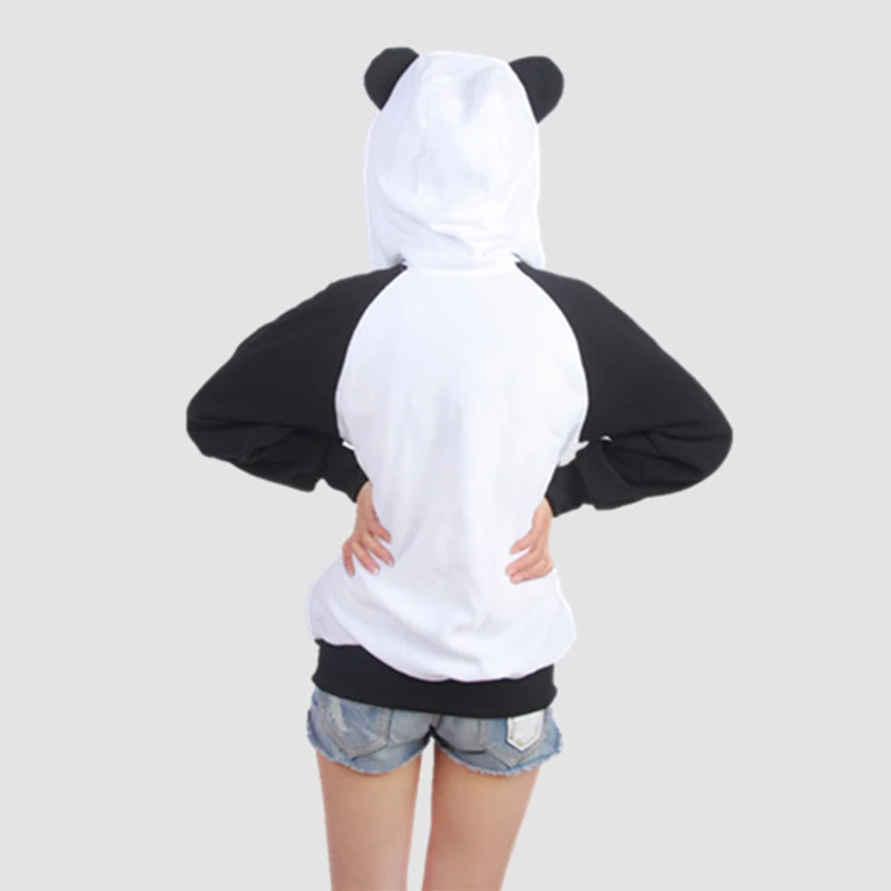 Женская толстовка с капюшоном и принтом панды Весенняя в виде животного ушками