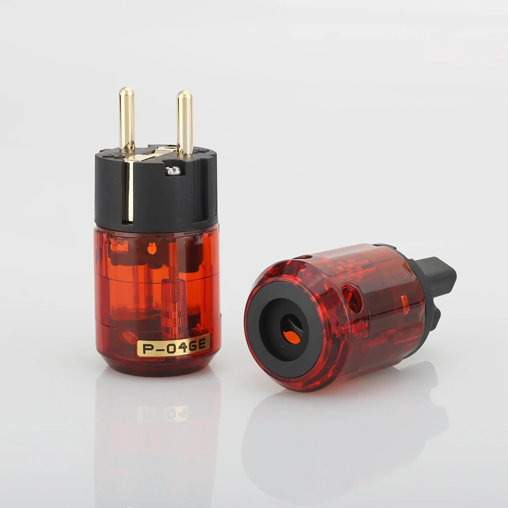 Высококачественный позолоченный штекер питания P046E Schuko Hi Fi для шнура сделай
