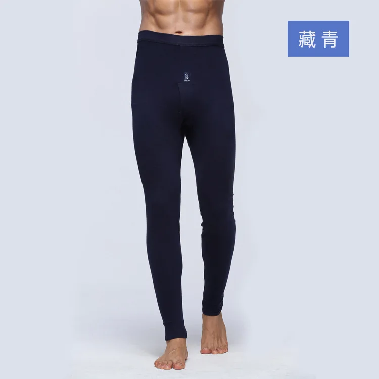 Navy Blue Хит, Осень-зима, одноцветные тонкие термо штаны, зимние теплые мягкие тонкие леггинсы для пожилых людей, трикотажное повседневное термобелье - Цвет: Navy Blue
