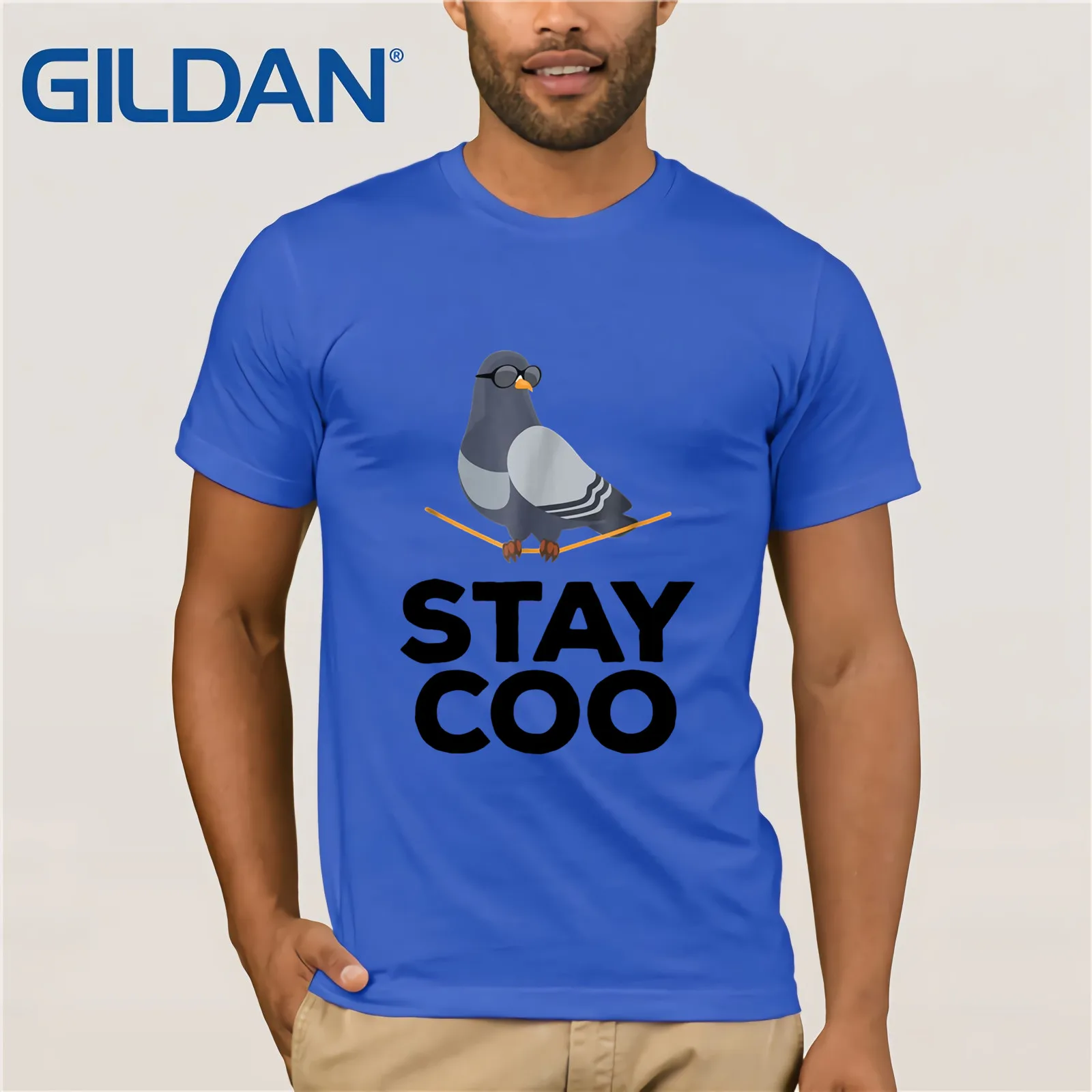 Мужская футболка с коротким рукавом Stay Coo Bird забавная крутая птицей лето