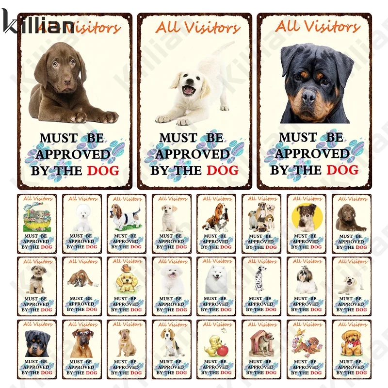 

Модель домашних животных металлическая пластина украшение Милая кошка и собака художественная картина металлический постер стена для бар...