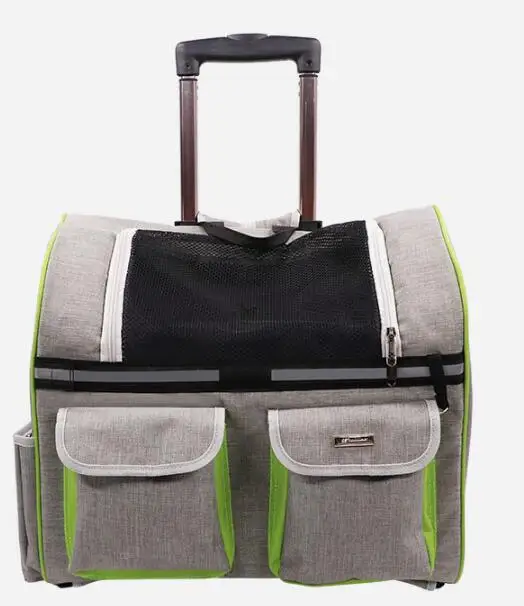 Light gray DannyKal сумка на колесиках для домашних животных, переносная сумка для кошек и собак, багаж на колесиках, отличный чемодан, рюкзак на колесиках - Цвет: Light gray