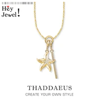 charm necklace golden starfish 2020 spring brand new fashion jewelry europe 925 sterling silver bijoux gift for women girls