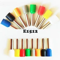 e1512 insulated cord end terminals insulating crimp terminal connector 100pcs tube 1 5mm cable connector wiring terminal