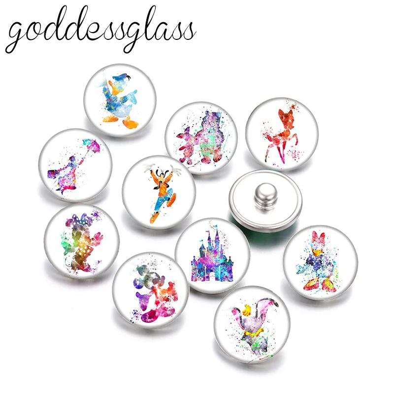 Disney Микки и Минни Маус Мышь Дональд м/ф Винни Пуха Бэмби 10 шт. Круглый Фото 18 мм