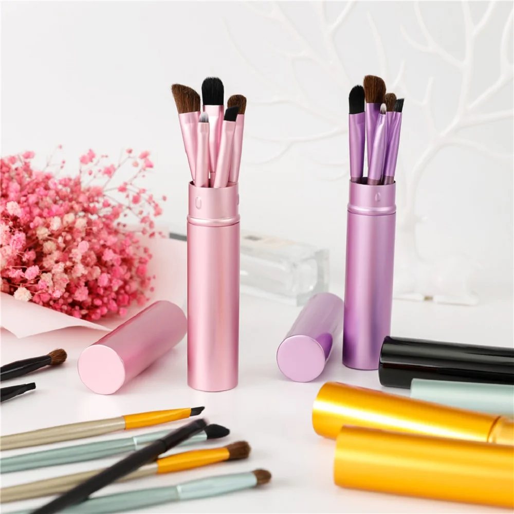 5pcsTravel EyeMakeup кисти модные Портативный мини Косметика Тени Карандаш для глаз