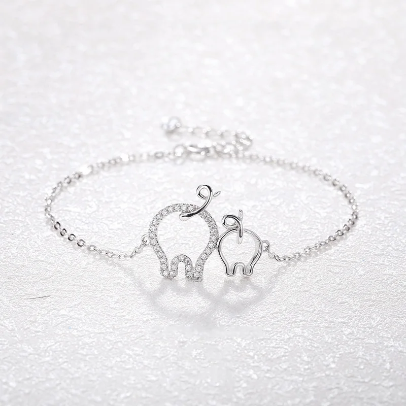 Серебряный браслет 925 милый свинка на шнуровке цепочка женский очаровательный
