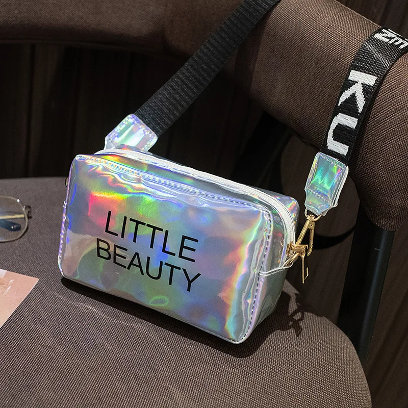 

Mini Women Laser Crossbody Bag Messenger Shoulder Bag PVC Jelly Small Tote Messenger Candy Colors Bags Laser Holographic