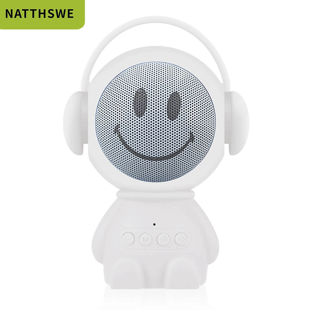 NATTHSWE Portable Wireless Bluetooth Speaker Bluetooth Speakers Led Wireless Speaker Player USB Radio Fm Mp3 For Children gift - Цвет: Белый