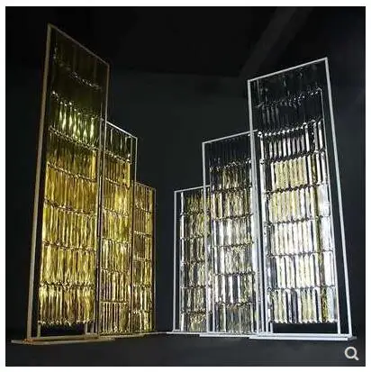 Nuevos accesorios de boda: Cortina de cristal, pantalla de hierro, escenario, Fondo de moda, centro comercial, decoraci&oacute;n, arreglos de boda-0