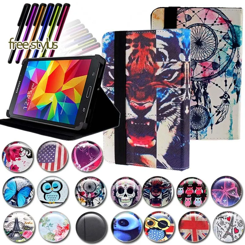 

KK&LL For Samsung Galaxy Tab 4 7.0 LTE SM-T235 / SM-T230 SM-T231 - Leather Tablet Stand Folio Cover Case + Free stylus