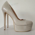 Туфли-лодочки женские на платформе, с круглым носком, на высоком каблуке