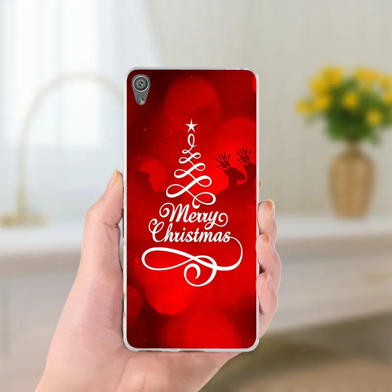 Рождественский узор для Sony Xperia Z Z1 Z2 Z3 Z4 Z5 Compact Premium M2 M4 M5 E3 E5 T3 XA мягкие чехлы