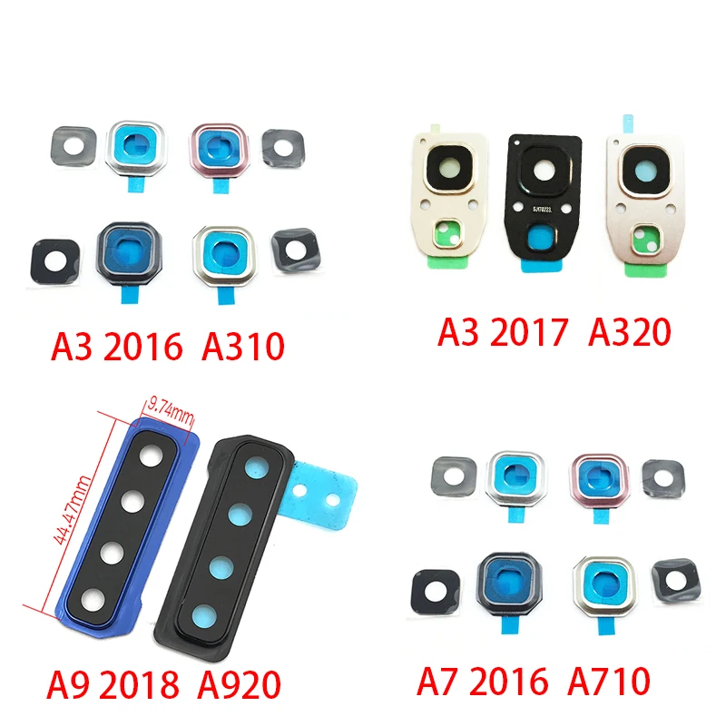 Новое стеклянное заменитель объектива камеры для Samsung A3 A5 A7 2016 2017 A9 2018 задняя крышка рамы на.