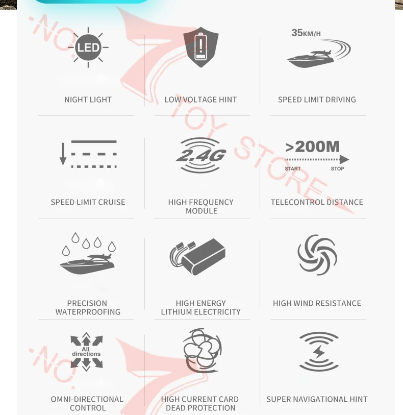 HJ806 Electric RC Boat 35KM/H High Speed Radio Remote Controlled Speedboat Racing Ship Steerable Boats Toy VS Feilun FT012 FT011
