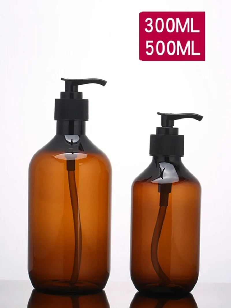 Пустая Косметическая коричневая многоразовая бутылка для шампуня 10 шт. 300 мл 500