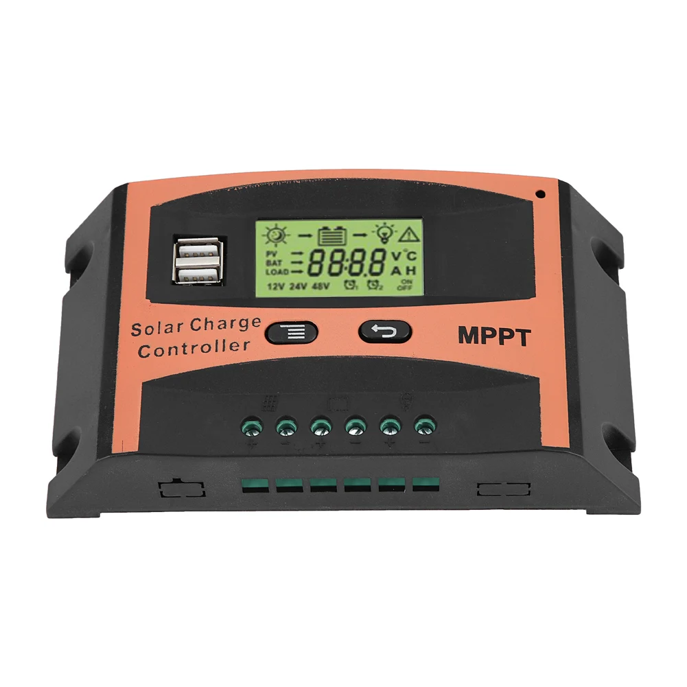 12 В/24 В двойной USB порт выход MPPT оранжевый + черный ABS панели солнечных батарей