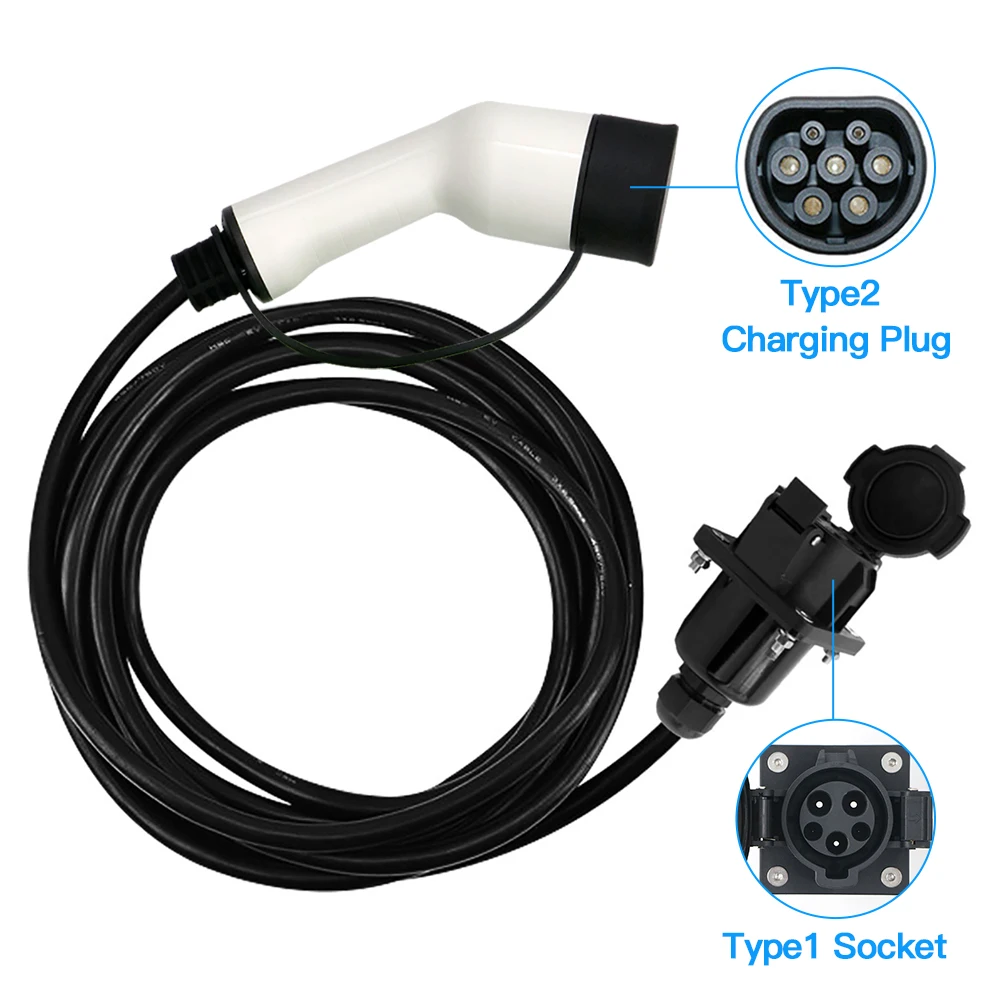 

Зарядный кабель 16 А/32 А для электромобилей Тип 2 в тип 1 двойная вилка 1 фаза IEC 62196-2 розетка к разъему SAE J1772 с кабелем 5 м или под заказ