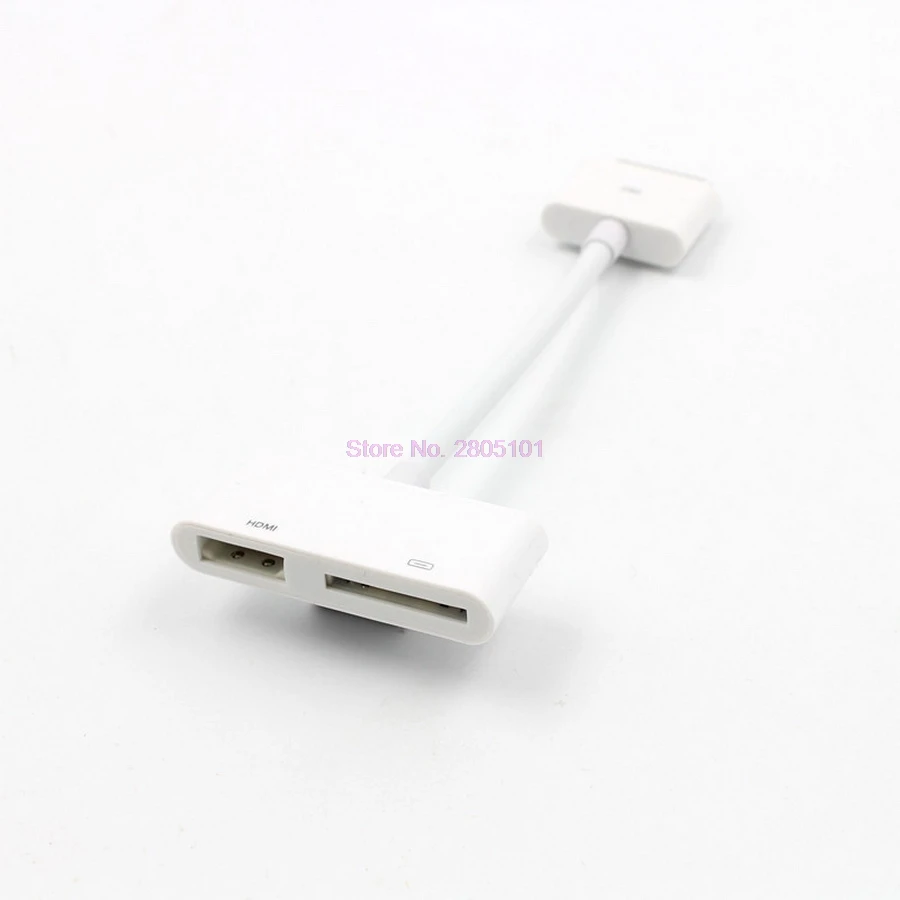 Dhl или fedex 50 шт. AV HDMI адаптер Кабельный соединитель 30Pin док разъем к для iPhone 4 4s iPad 2 3