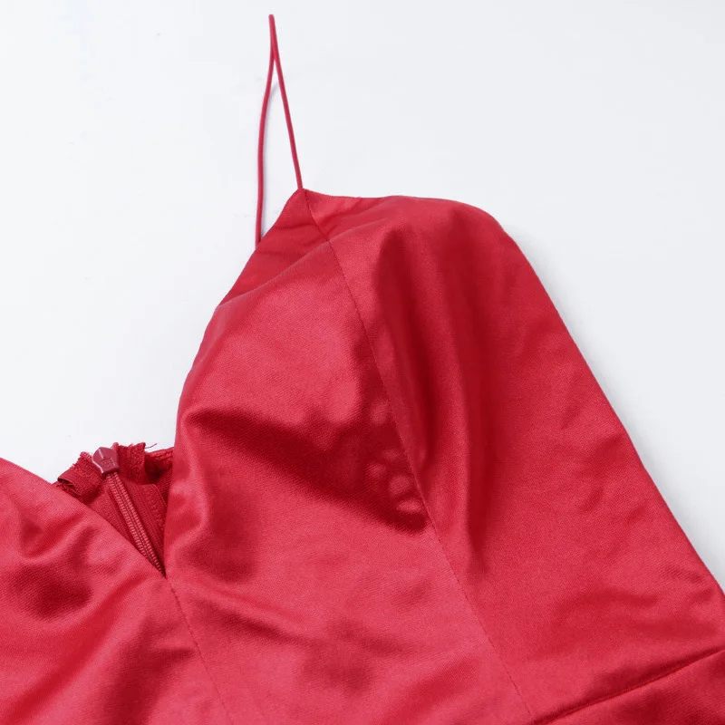 

2021 Sexy Low Cut Women Dress Red Black Solid Color V Neck Sleeveless Backless Bodycon Elegant Party Lady Mini Dress Vestidos