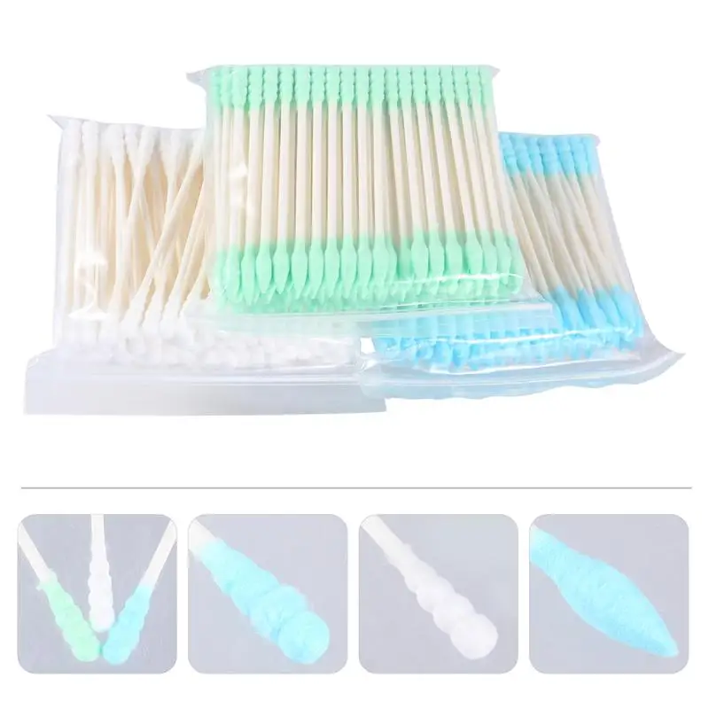 

3 Packs Disposable Cotton Swabs Double Head Swabs Spiral Swabs for Makeup