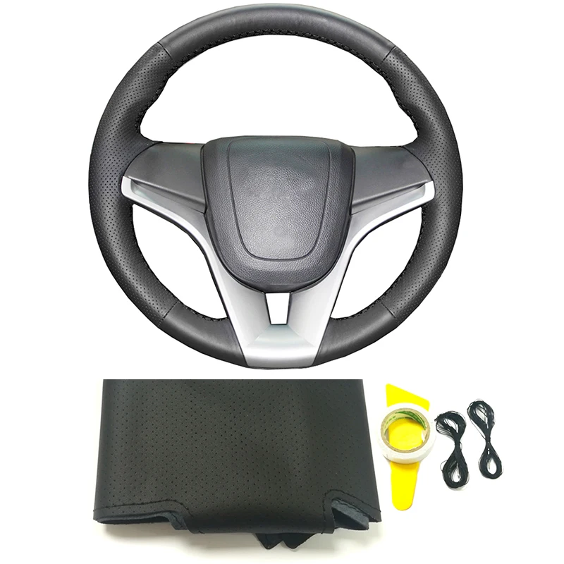 Натуральная Кожа DIY оплетка ручная сшитая крышка рулевого колеса для Chevrolet Cruze 2009- Aveo Orlando Holden Cruze Ravon R4
