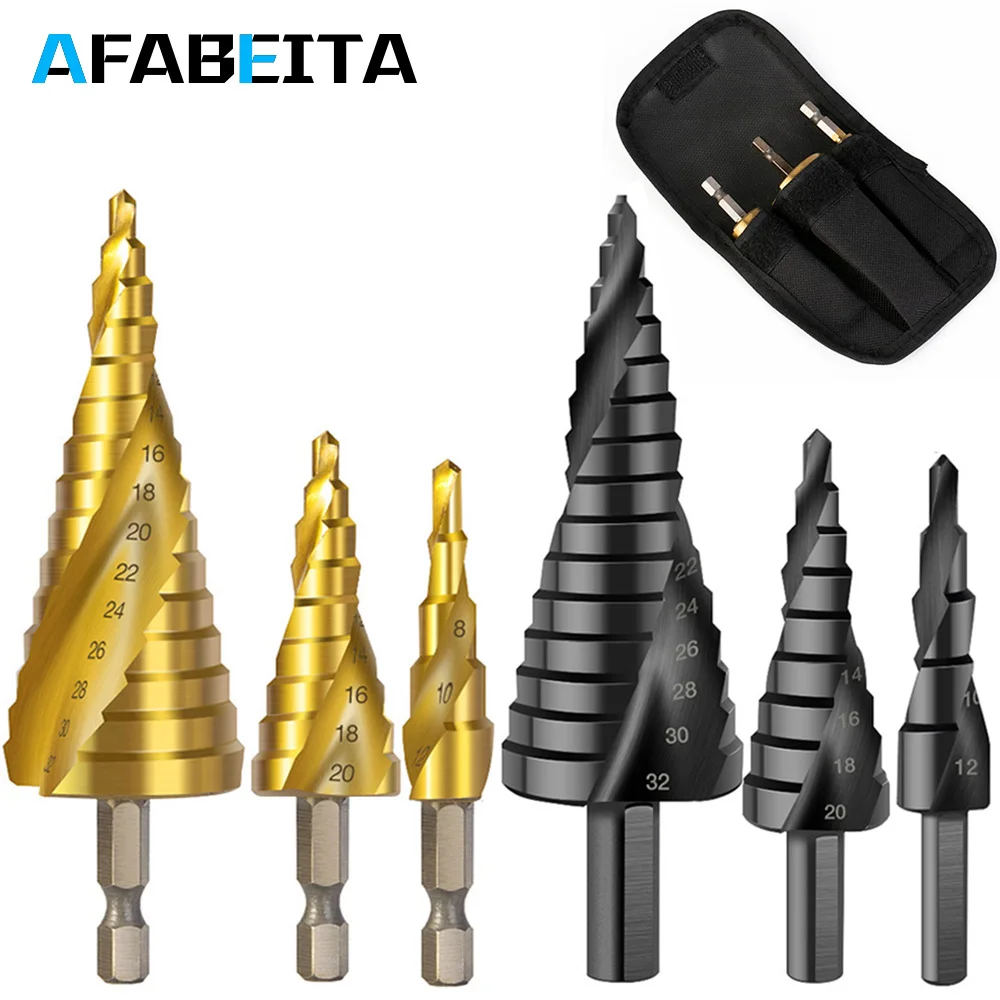 3 шт./компл. ступенчатое сверло из быстрорежущей стали с титановым покрытием