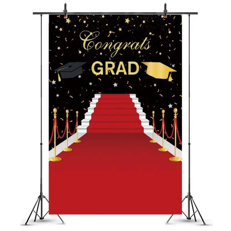 

Graduation Party Red Carpet Bachelor Caps Photography Background College Student Celebration Party Backdrops Photographic