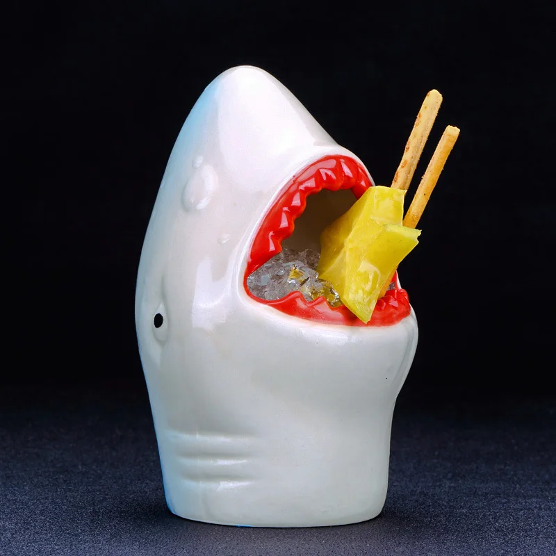 Кружка Shark Tiki креативная керамическая чашка для вина гавайская холодных напитков