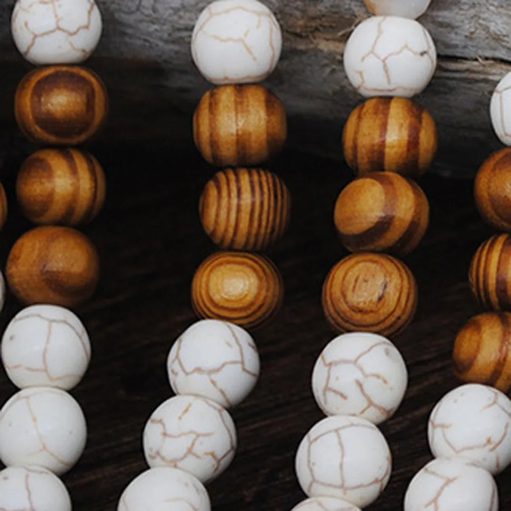 Богемное этническое винтажное ожерелье с кисточками и деревянными бусинами