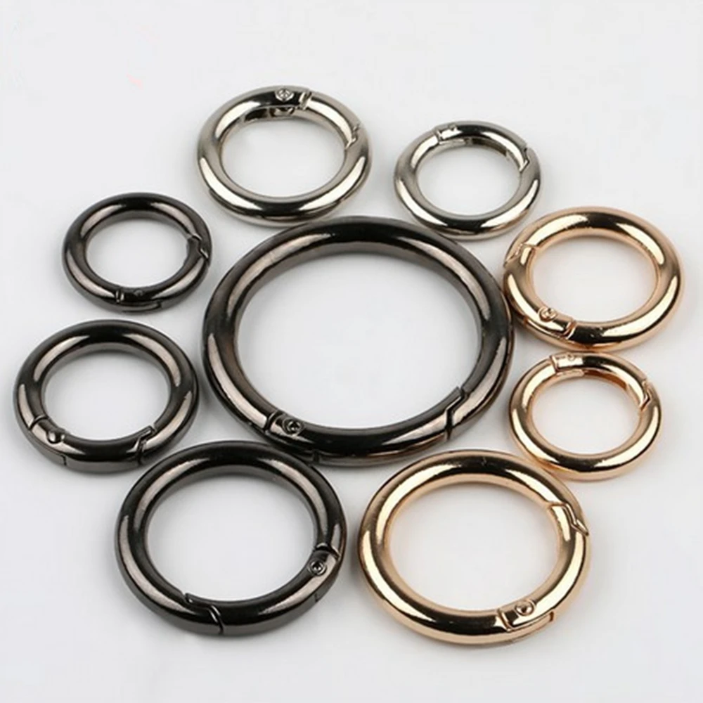 5Pcs Zinc Alloy Plated Gate Spring O-Ring Buckles Clips Carabiner Purses Handbags Round Push Trigger Snap Hooks | Обустройство дома