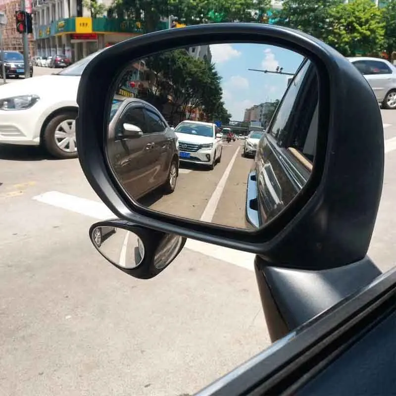 2 в 1 Автомобильное выпуклое зеркало и для слепых зон широкоугольное с поворотом