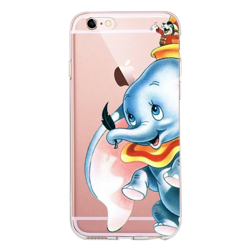 TPU Силиконовый чехол с изображением животных Дамбо Винни для iPhone X XS MAX XR 8 7 6 6S Plus 5 5S SE XS MAX, чехол для телефона - Цвет: TPU