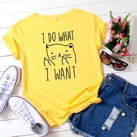 selling cat print round neck 100cotton short sleeved t shirt womens womens mama y2k aesthetic shirts for women tops for women