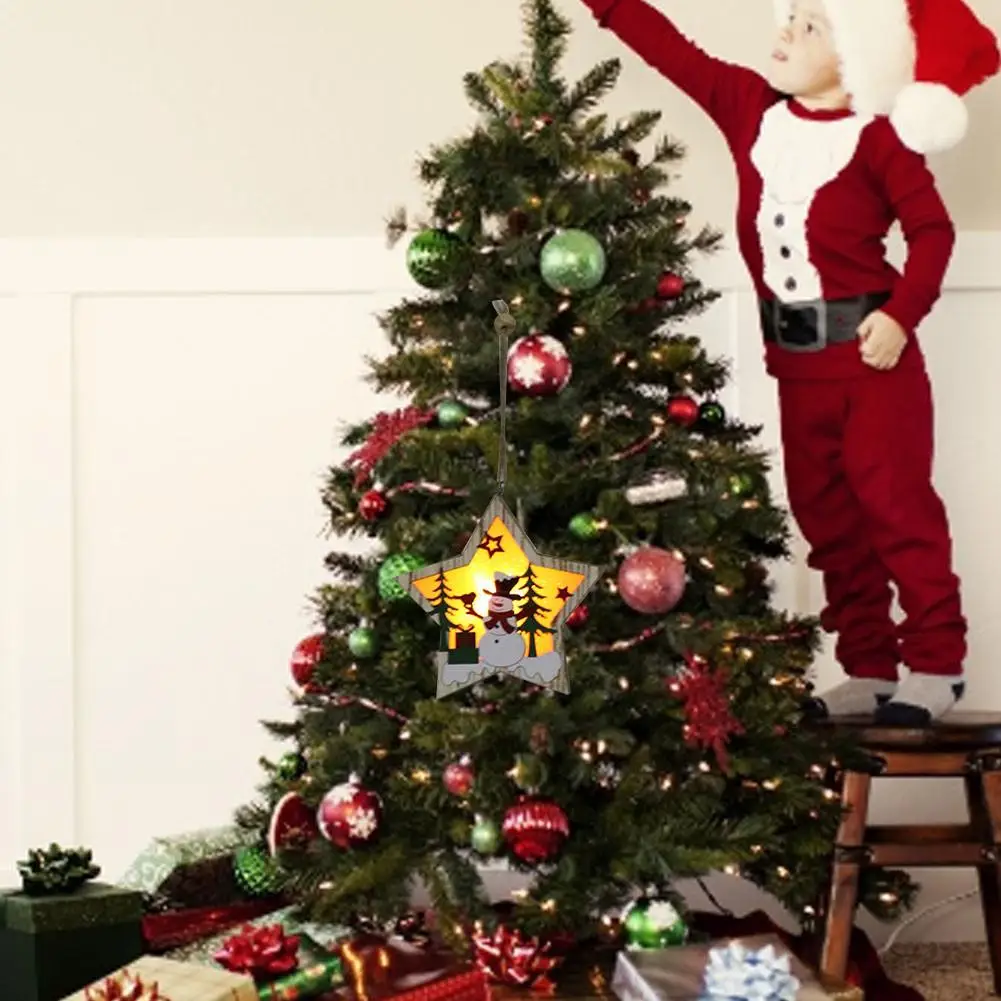 Светодиодный мини светящийся деревянный дом Рождественские огни светодиодный