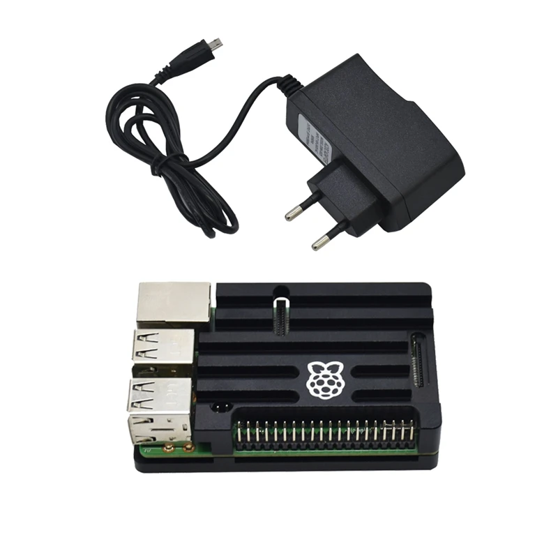 Raspberry Pi 3 Model B +(Plus) + ЧПУ Алюминий чехол 5V 2.5A Мощность адаптер с поддержкой Wi-Fi и