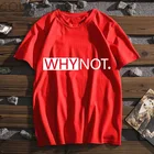 Женская футболка с буквенным принтом Why not, белая, летняя, повседневная, Tumblr
