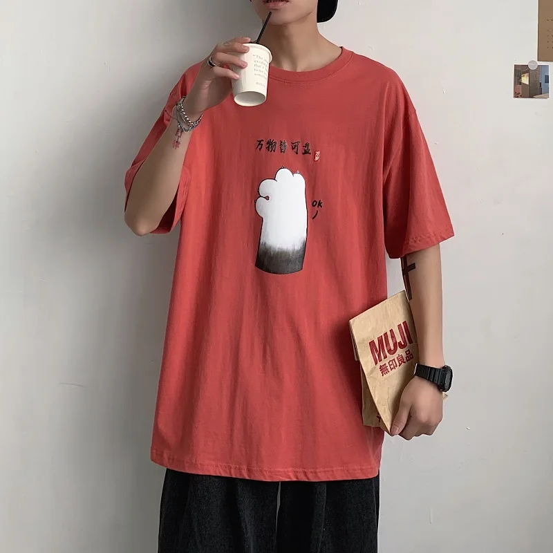 Men Funny Print Streetwear Tshirts 2020 Summer Man Anime Harajuku T Shirt Male Hip Hop Korean Fashions White Tshirt | Мужская одежда