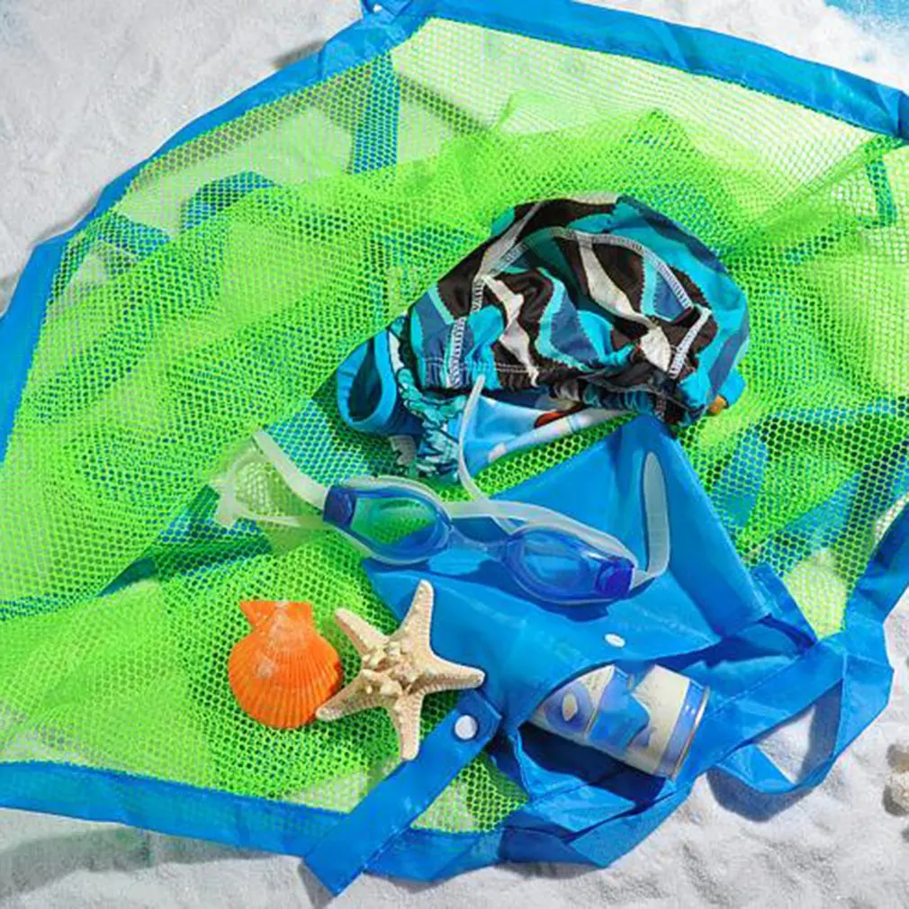 

Large Mesh Beach Bag Foldable Lightweight Toy Bag Outdoor Beach Toy Quick Storage Bag Dredging Tool Debris Storage Mesh Bag