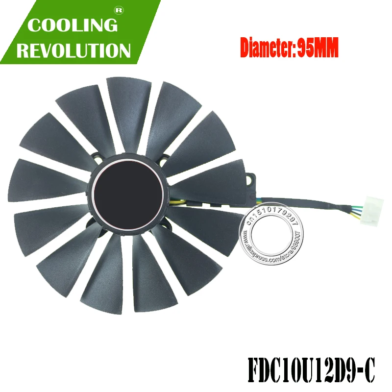 Вентилятор охлаждения 95 мм FDC10U12D9 C PLD10010B12HH 6Pin для ASUS PH GTX 1660 TI O6G 6G 1660Ti ITX|cpu cooling