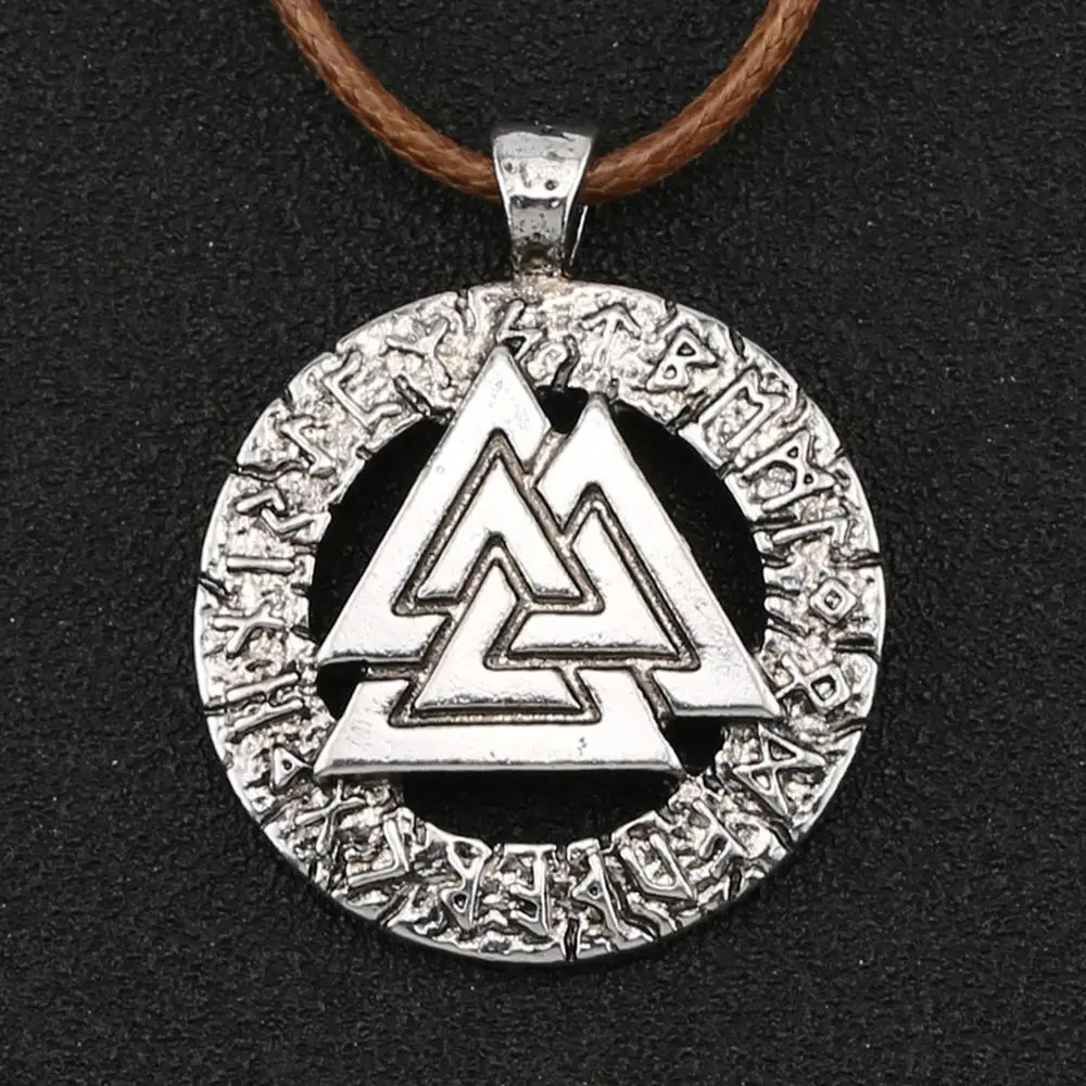 Ожерелье Valknut, руны, языческий амулет, скандинавский символ Одина, скандинавский мифологический кулон, Ретро стиль, Викинг, германические ювелирные изделия