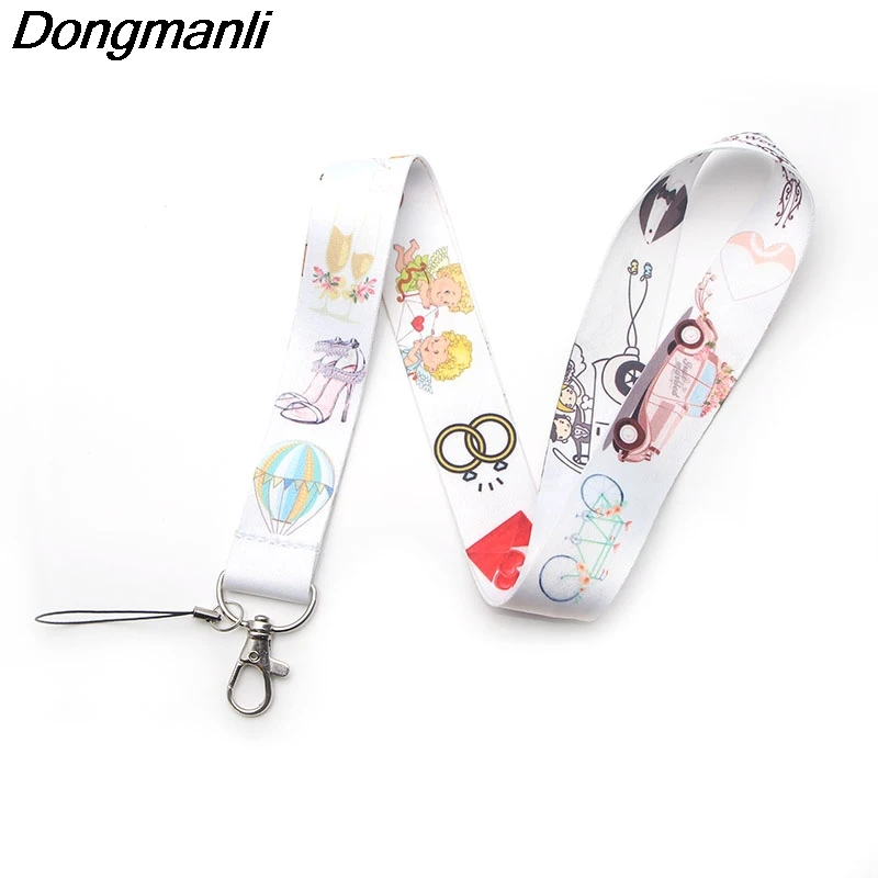 

PC179 Wedding Keychain Lanyards Id Badge Holder ID Card Pass Gym Mobile Phone USB Badge Holder Key Strap