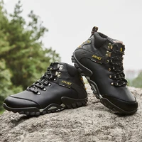 brand mens genuine leather hiking walking shoes waterproof outdoor climbing camping men boots winter mountain trekking boots men