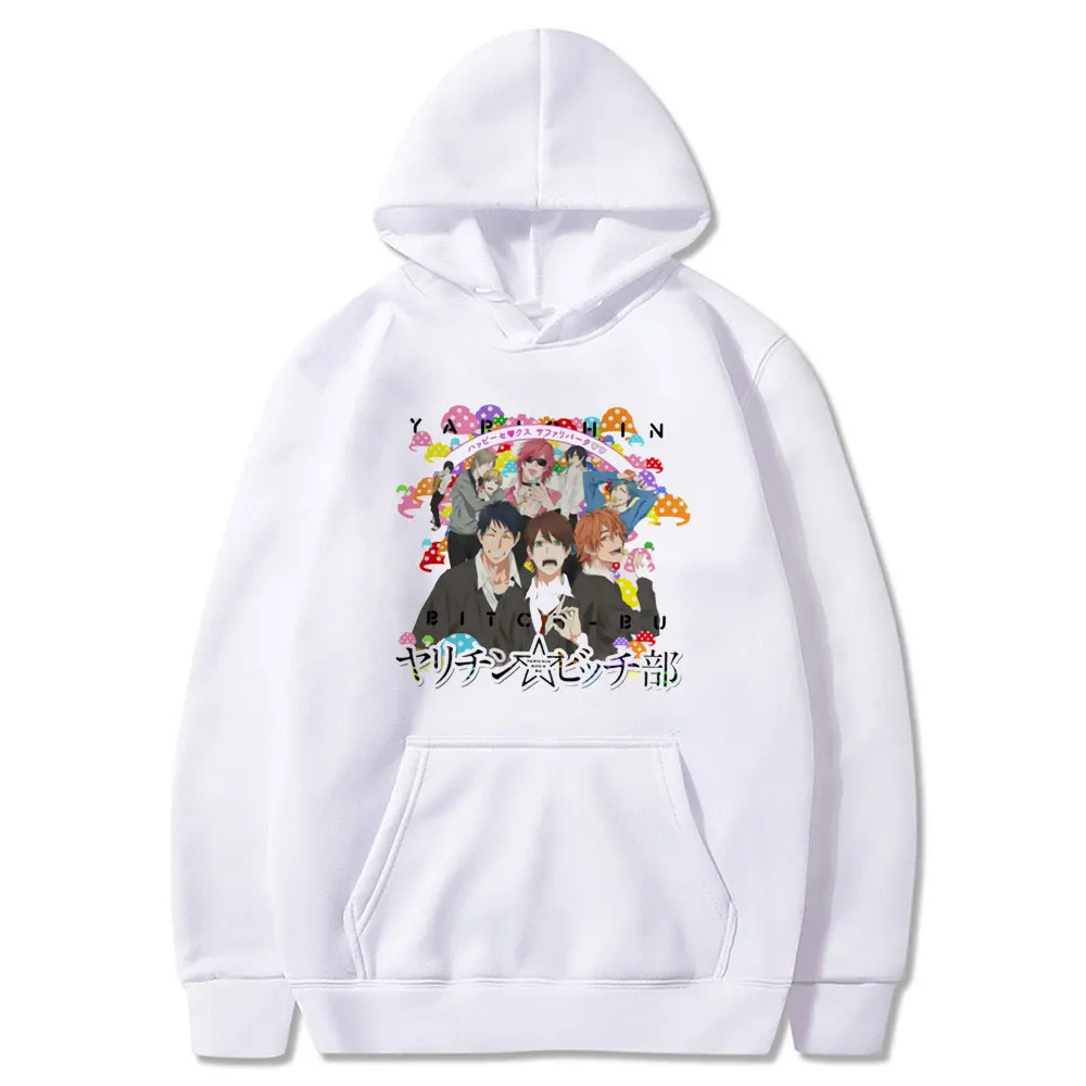 

Fashion Mens Hoodies Yarichin B Club Harajuku Hoodie Women Men Pullover Anime Manga Hooded Hoody Sudadera Hombre Men Clothing
