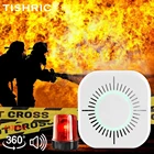 Беспроводной смарт-детектор дыма TISHRIC 433 МГц, датчик Пожарной Сигнализации, сигарета, работает с мостом SONOFF, домашняя Автоматизация