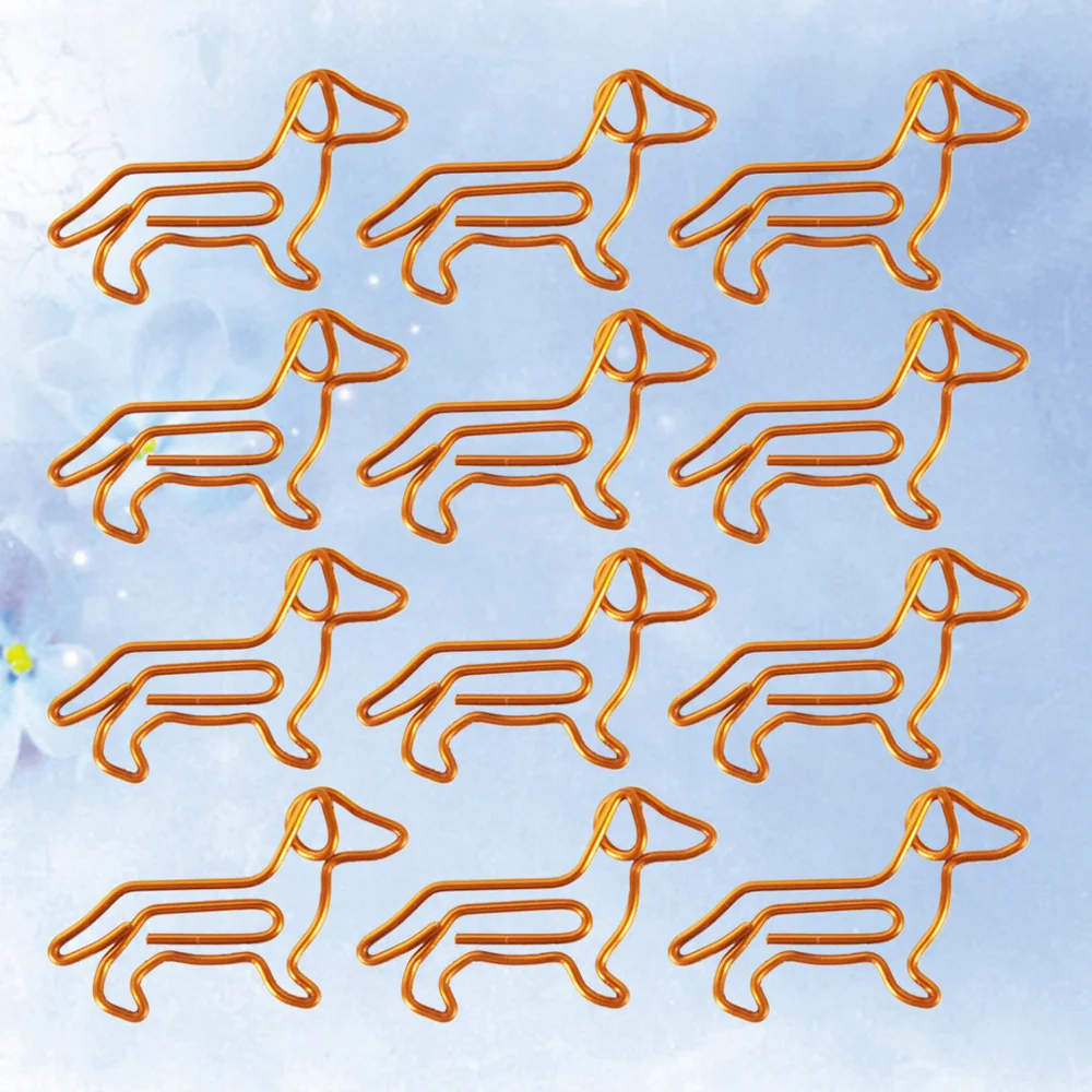 

30Pcs Golden Dachshund Paper Clips Cartoon Paper Clips Creative Customization Special-shaped Gold Paper Clips(Orange)