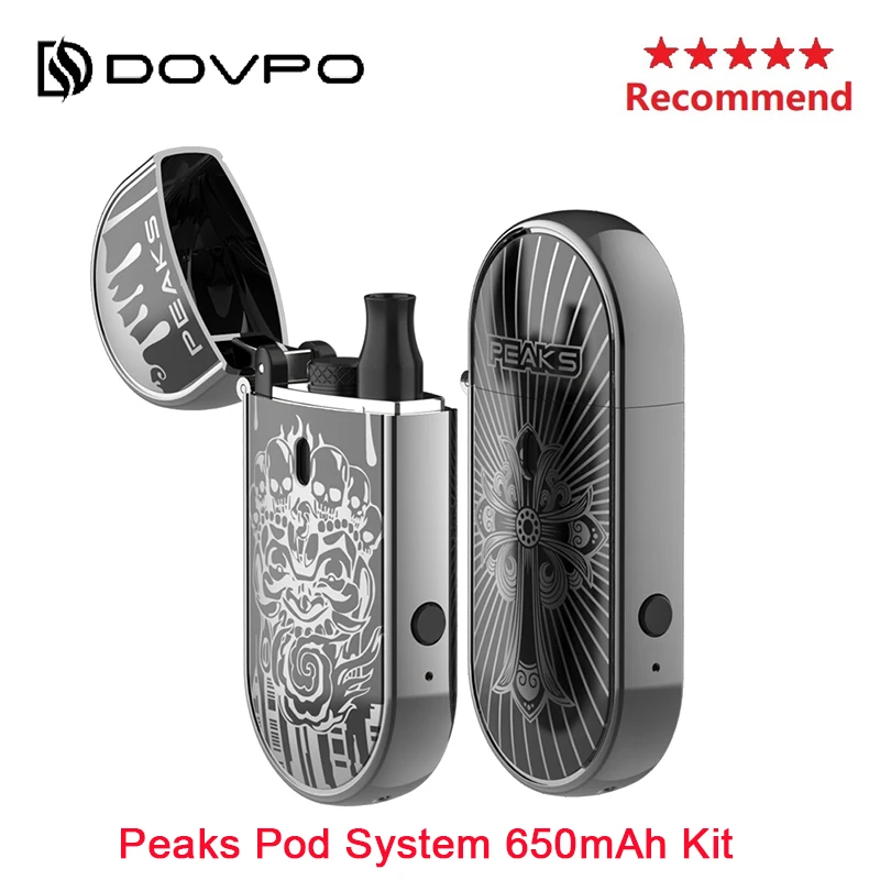 Набор вейпов Dovpo Peaks встроенный аккумулятор 650 мАч емкость 2 мл система Pod kit